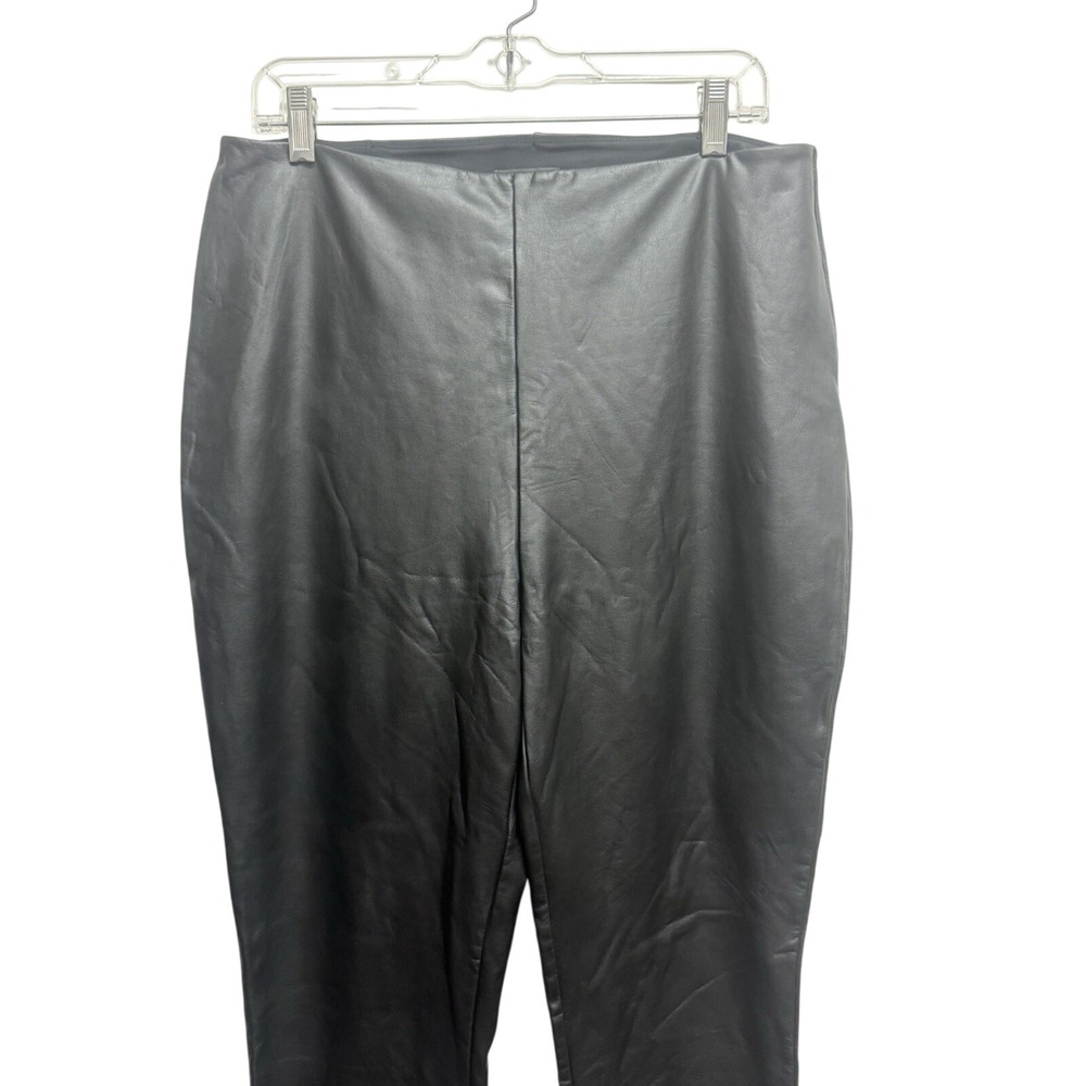 HALOGEN Nordstrom Sz 1X Faux Leather Black Leggings Trousers Pants Party Glam - Picture 4 of 11
